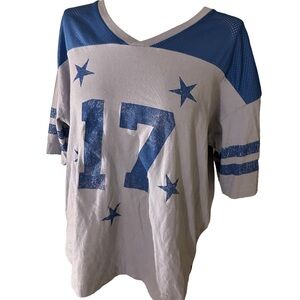 Goodie Two Sleeves 100% Cotton Jersey #17 Blue and Grey Tee
